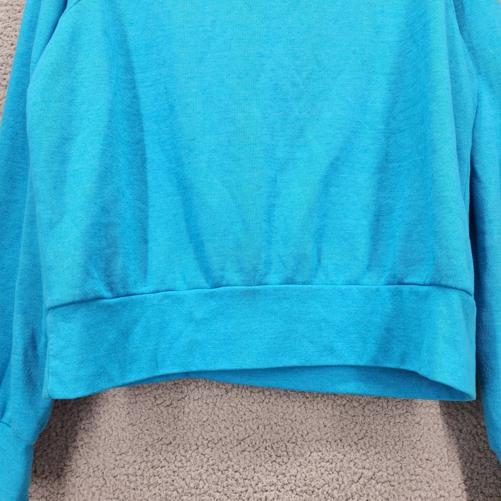 Aviator Nation Womens XS Turquoise Blue Quilted Funnel Neck Zip Pocket Hoodie - Picture 10 of 11